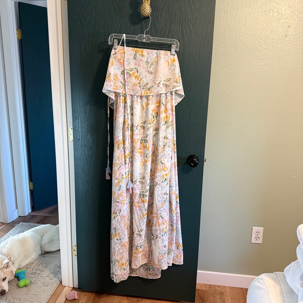 Floral Strapless Maxi Dress